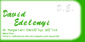 david edelenyi business card